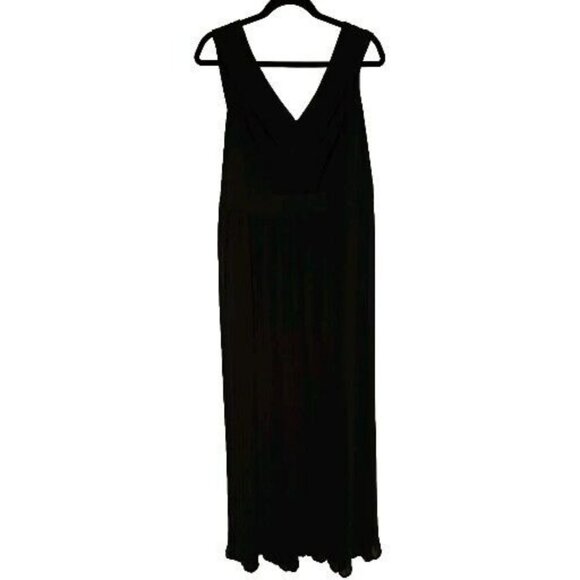 Asos Black Pleated Lace Maxi Dress 14 Dark Romantic Whimsigoth Event Black Tie - Picture 1 of 11